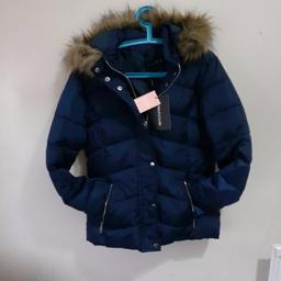 size 10 pretty little thing  thick coat dark blue bargain