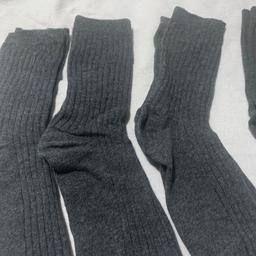 3x ribbed 2x plain grey school socks , new without tags , collection canley cv4
