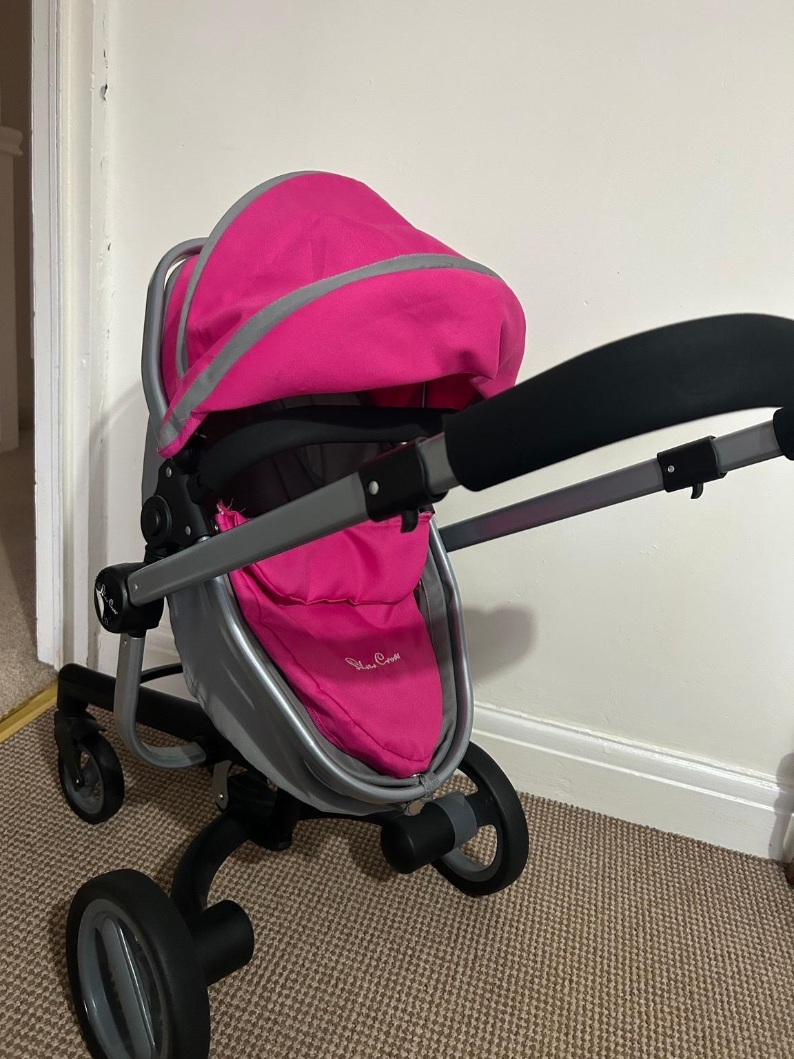 Silver cross surf dolls hotsell pram pink