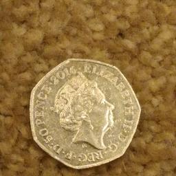 Very Rare Half Whisker Peter Rabbit 50p pence Coin Beatrix Potter 2016 UK collectble coin