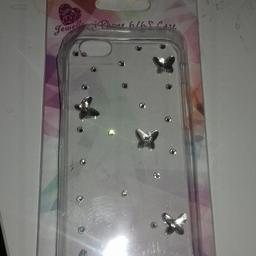 Brand new - IPhone 6/6s case - Clear case with diamontee butterflies

please see photo