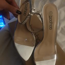 Nice nude toeless shoes in box