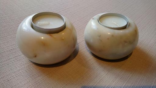 Buy & Sell Hampshire Basingstoke and Deane - Photos for Cream Marble Dome Tea Light Holders (Pair)