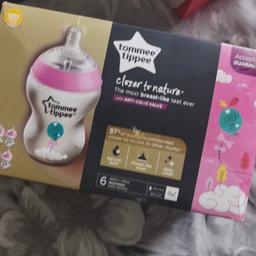 Brand new boxed pack of 6 pink tommee tippee bottles