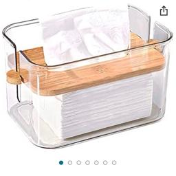 Tissue box, transparent tissue box for lifting, can be used in the dining room, bedroom, car, office 

The tissue box is made of wood and plastic for a long service life.
The translucent design makes it easy to see the amount of paper towels left in the napkin box.
The simple and elegant design style brings you a warm feeling.
Easy to use, just open the wooden cover and put the paper towel in.
It can be used as a gift and is an ideal choice for family and friends.