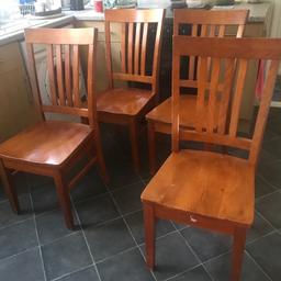 4 kitchen chairs. Very sturdy, but needs a little tlc due to scratches with age.