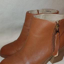 Ladies New Look Size 5 wide fit light tan Boots. Great used condition. See photos for condition and  I offer try before you buy option but if viewing on an auction site viewing STRICTLY prior to end of auction. If you bid and win it's yours. I can offer free local delivery within five miles of my postcode which is LS104NF. Otherwise cash on collection or post at extra cost. Sent via Royal Mail signed for delivery. Listed on multiple sites so it may end abruptly. Don't be disappointed. Any questions please ask and I will answer asap.