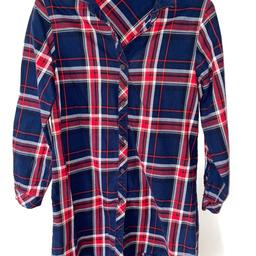 Girls checked shirt dress. Bought from next wore twice maybe. Like new.