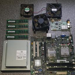 Pc parts all working mostly out of an old upgraded i5 quad core desktop

Includes

Motherboard with processor 
Various ram
Fans
Sd card reader
Tv aerial socket
Cd dvd optical drive

Collection only Wellingborough
