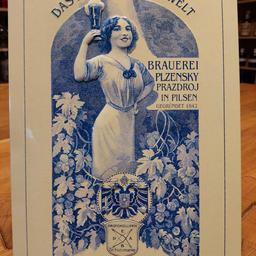 wunderschönes geprägtes Metallschild aus limitierter Auflage 'Dame von Welt' der Brauerei. 21x29,5 cm