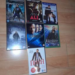 ■ PRICE: £20 (TOTAL)

■ CONDITION: GREAT - USED
▪ iRobot and I Am Legend are brand new, still in cellophane

■ INCLUDES:
▪ Independence Day (1996)
▪ Ali (2001)
▪ iRobot (2004)
▪ Hitch (2005)
▪ The Pursuit of Happiness (2006)
▪ I Am Legend (2007)
▪ Hancock (2008)

■ INFO:
▪ Perfect for any Will Smith fan
▪ All films include many special features
▪ Four of the films have 2 discs

■ IMPORTANT:
▪︎ Due to being 'used', DVD disc[s] and/or DVD case[s] may have minor damage, marks or scratches
▪︎ Selling my whole DVD collection, so many other DVDs also available
▪︎ Selling due to moving house/downsizing
▪ Cash on collection is preferred but postage is also available, if buy multiple DVDs

---

Tags: manchester Gorton Ashton Denton Openshaw Droylsden Audenshaw hyde tameside north west salford ancoats stockport bolton reddish oldham fallowfield trafford bury cheshire longsight worsley dvd dvds blu ray blu-ray film movies films movie will smith films dvd bundle