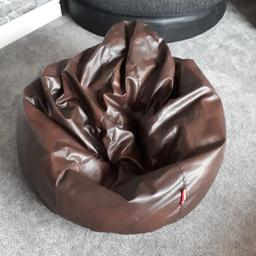 large leather bean bag.