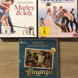 Mamma Mia 2€
Marley & Ich 2€
Almanya 2€

Privatverkauf, keine Garantie, keine Gewährleistung, keine Rücknahme, Versand innerhalb Österreich