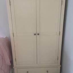 Freestanding double wardrobe in good condition. Comes with hanging rail and bottom drawer. Giving away for free. 
