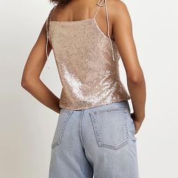 Brand new with tag river island rose gold sequin top size 12