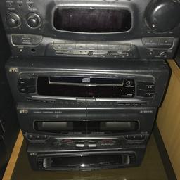 Hifi works but tape deck sticks and the fan on amp as stoped working can be fix if have the time to fix it but works find 
It’s loud CD player graphics works  tape deck work one side sticks amp works no remote