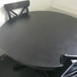 solid wood extendable table with 4 chairs great quality solid wood extends to seat 8 with some age related scratches
