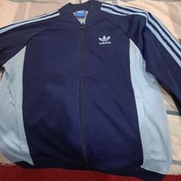 retro Adidas zip up top never worn in 2 shades of blue navy and light blue.