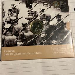 Royal mint First World War 2 pound coin sealed 
Please see pictures as this is the coin you’ll be receiving