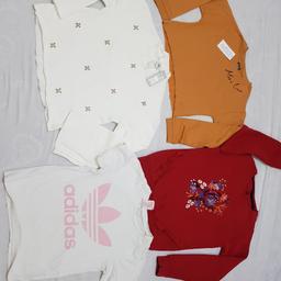 Brand new Girls Tops Bundle Size 9-10 Years. Two new with tag and two top used but plenty of life left in it 
Plz note red top gt little white mark on one sleeve which not really noticeable. 
Freshly wash and ready to use it 
Smoke and pet free home 
No time waster plz