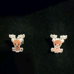 genuine sterling silver reindeer earrings
new 
hallmarked 
last few pairs available now
perfect little gifts too
£5 a set
please see my other items for sale