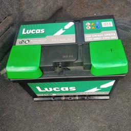 Lucas premium Heavy duty 12v car battery, perfect condition, taken from my car I sold on ,as new car has battery on it. this, good working order, I paid £87 for this battery, selling bargain price.
H . 175
W. 175
L. 245.
please no offers, can deliver to you, if area Kirkby, fazakerley, croxteth.