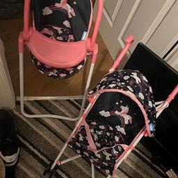 Unicorn Pushchair, 3in 1 high chair, the high chair turned into a swing chair, and car seat, need gone can deliver if local!