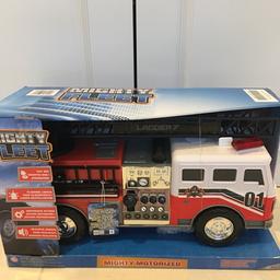 Mighty Fleet Motorized Fire Truck
Large size 40cm x 20 Cm
Realistic sounds, lights
Push buttons, levers
Motorized extending ladder
AA batteries included
Age 3+
Brand New in box