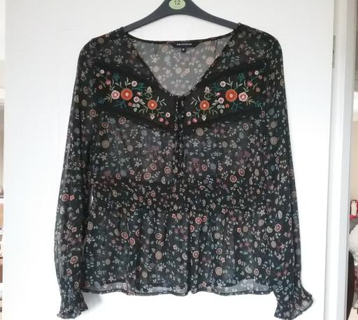 Buy & Sell Wiltshire Westbury - Wiltshire - Photos for Blouse Black With Small Flowers Size 12