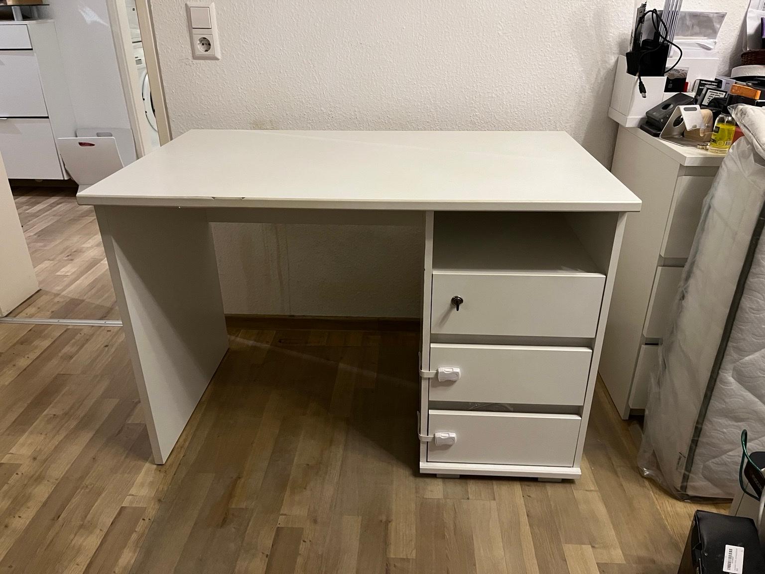 Schreibtisch weiß 110x65x75 gebraucht kaufen  Ulm