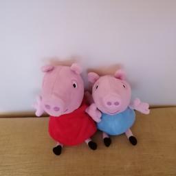 Peppa Pig und George Pig
Machen beide ein Geräusch, wenn sie am Bauch gedrückt werden.
Pro Figur 5 Euro