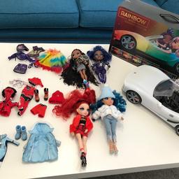 Rainbow High Bundle

1 x colour changing car like new with box
4 x dolls with accessories 

All in great condition hardly played with.
Collection from Newton le Willows