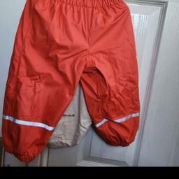 Waterproof trousers lined new, 12-24 months