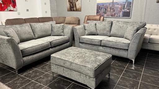 Buy & Sell Greater Manchester Bolton - Photos for Grey 3+2 seater sofa set and footstool