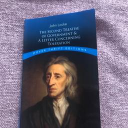 • by John Locke 
• overall in great condition 
• however it does has one rip in the page (see pic 3) & may have some indents from pencil underlining on certain pages 
• good for A Levels & University subjects such as politics & philosophy 
• can be posted, message for more info