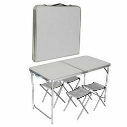 Size: 120*60*70cm (Approx)
Max Load: 100kg (Approx)
Weight: 6kg (Approx)
Includes 4 Chairs
Provides Space To Sit And Eat Around