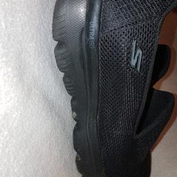 Skechers Black Slip On Trainers. Size 7. In very good condition. See photos for condition. I can offer try before you buy option but if viewing on an auction site viewing STRICTLY prior to end of auction.  If you bid and win it's yours. Cash on collection or post at extra cost which is £4.55 Royal Mail 2nd class signed for. I can offer free local delivery within five miles of my postcode which is LS104NF. Listed on five other sites so it may end abruptly. Don't be disappointed. Any questions please ask and I will answer asap.