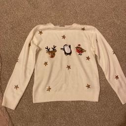 Girls Xmas jumper. Age 9-10 years. Worn once. From F&F. Excellent condition