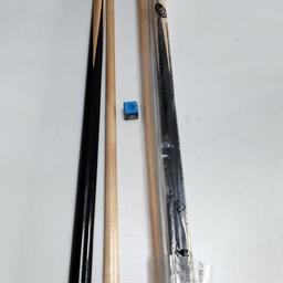 2 pool cues and chalk in good condition