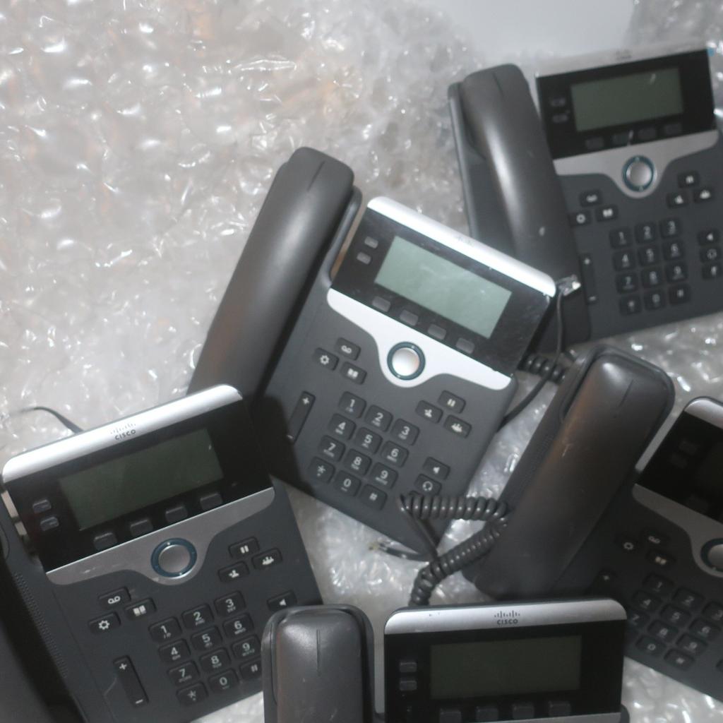 Hi here for sale are these ex-corporate Cisco CP-7821 IP Phone VoIP Telephones perfectly working only £15 each rrp £30

Deploy reliable and highly secure voice communications with the Cisco IP Phone 7821. This full-featured phone is easy to use and easy on your budget. This endpoint supports wideband audio for superior voice communications quality and advanced IP telephony features to make your business calls more efficient and productive.

Cisco IP Phone 7821 - VoIP phone
Product TypeVoIP phone
Compatible PlatformsCisco Business Edition 6000
Main FeaturesMultiple VoIP protocol support,integrated Ethernet switch
VoIP ProtocolsSIP,SRTP
Voice CodecsG.722,G.729ab,G.711u,G.711a,iLBC
Lines Supported2 lines
SpeakerphoneYes (digital duplex)
Call ServicesVoice Mail,Caller ID,Call Waiting,Call Forwarding,Call Transfer,Call Hold,Message Waiting Capability
DisplayLCD display - monochrome - Yes
Network Ports Qty2 x Ethernet 10Base-T/10

no offers, thank you