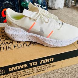 Men’s Nike crater impact trainers. 
UK size 10 
Cream, white and orange. 
Immaculate condition, worn once! 
Smoke and  pet free  home 
All original packing and box as shown. 
Happy to post for extra .