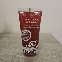 'Balence Me' Super Toning Body Wash 100ml. Brand New, unused, still sealed (as shown on photo).

99% Natural with no parabens, sulphates, petroleum, mineral oils,6 silicones, dea, pegs, propylene glycol, artificial fragrances or colours.

Designed to improve skin tone, soften, smooth and encourage good circulation.

Full description, instructions and ingredients as shown on back of bottle.

Collect from NG4 or weekdays NG1 notts city centre.