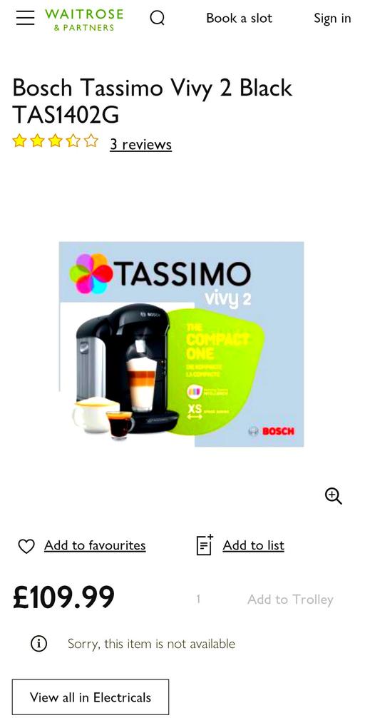 Buy & Sell North London West Hackney - North London - Photos for Coffee machine / Coffee maker BOSCH TASSIMO