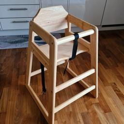 Made from solid rubberwood with a natural finish, this high chair is designed for babies and toddlers up to 36 months old. It features an adjustable waist strap and safety harness for added security, and the wipeable finish makes cleanup a breeze.

(H): 760mm (W): 520mm (D): 500mm (S/H): 500mm

Like New- used less than a handful of times.
Rrp £85, NOW £10

Collection: Dartford