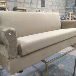 Hi here we have biscuit suede bed settee for sale, for £165 each. Opens into a bed and storage. 

We deliver anywhere in UK please text or call me on 07718075537 to get your delivery quote as £25 is for Birmingham area only.

Check out my page on Facebook- K.Traders

All our bed settees are made on order many more colours in stock.

Sette size -
Length - 6ft 6inch
Wide - 2ft 2inch
32inch tall
Open into a bed is 42inch