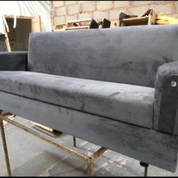 Hi here we have grey suede bed settee for sale, for £165 each. Opens into a bed and storage. 

We deliver anywhere in UK please text or call me on 07718075537 to get your delivery quote as £25 is for Birmingham area only.

Check out my page on Facebook- K.Traders

All our bed settees are made on order many more colours in stock.

Sette size -
Length - 6ft 6inch
Wide - 2ft 2inch
32inch tall
Open into a bed is 42inch