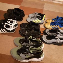 Childs nike adidas shoes sizes 11,11,12,12,12,12,5 £1 each or job lot £5 cheap as chips grab a great buy