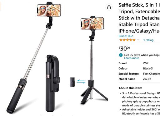 Buy & Sell West Midlands Birmingham - Photos for 3-in-1 Bluetooth Selfie Stick Tripod