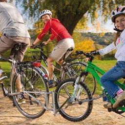 FollowMe Tandem. This is a brilliant piece of kit very stable on a bike ride, when kids get tired on a long ride. Easy to attach bike on, great way to get children to cycle comes with X2 hollow axle bolts (£20 each new)