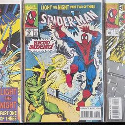 Marvel Comics Spider-Man Light The Night parts 1,2,3. Issue numbers 38,39,40.
These come bagging and boarded and are in FN-VF condition.
FREE UK SHIPPING 